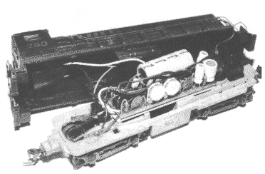An Athern HO scale S12 locomotive with a Modeltronics diesel sound system
