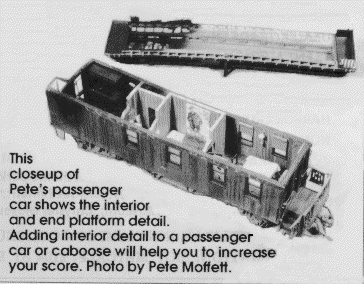 This closeup of Pat's passenger car shows the interior and end platform detail.